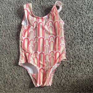 kate quinn Pink and Cream Rainbow Arch One-Piece Swimsuit
